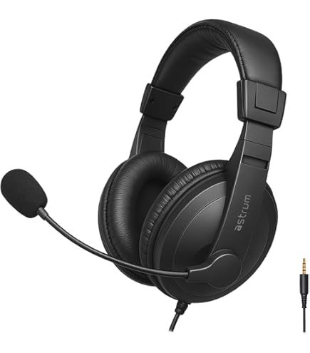 Astrum HS120 Wired Over-Ear PC Headset with Mic 40mm dynamic